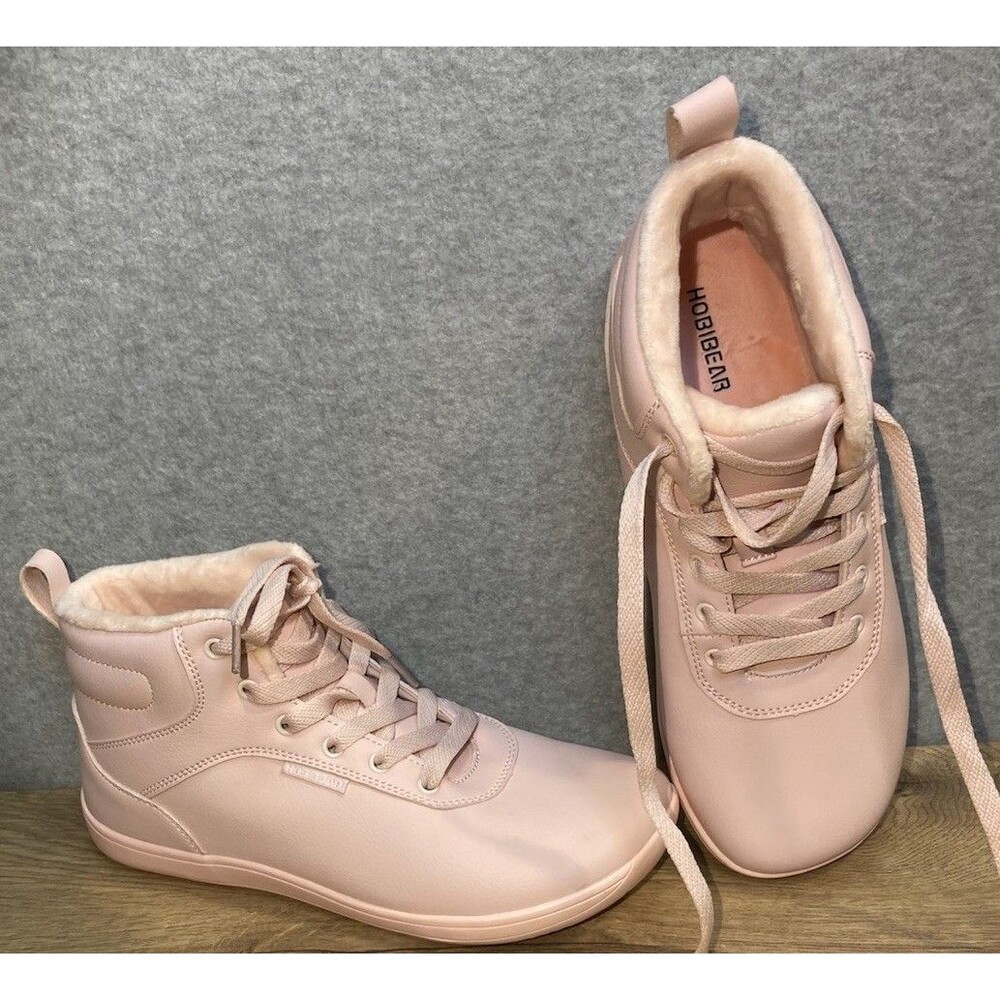 hobibear Sz 40 High top Sneaker Pink Winter Shoe barefoot Minimal Cozy Retro